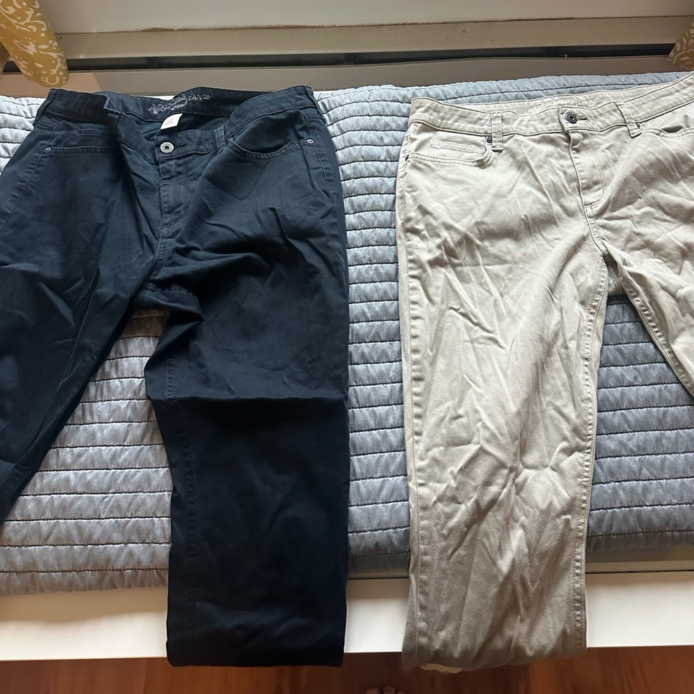Arizona Jean Company Women's Black and Tan Work Pants
